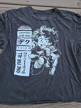 My Hero Academia Izuku Midoriya One For All Deku Black Graphic T-Shirt Size XXL